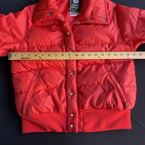 Alpine Designs Puffer Jacket Girl Size 12 Red Full Zip USA Down Ski Winter Nylon - Picture 7 of 13